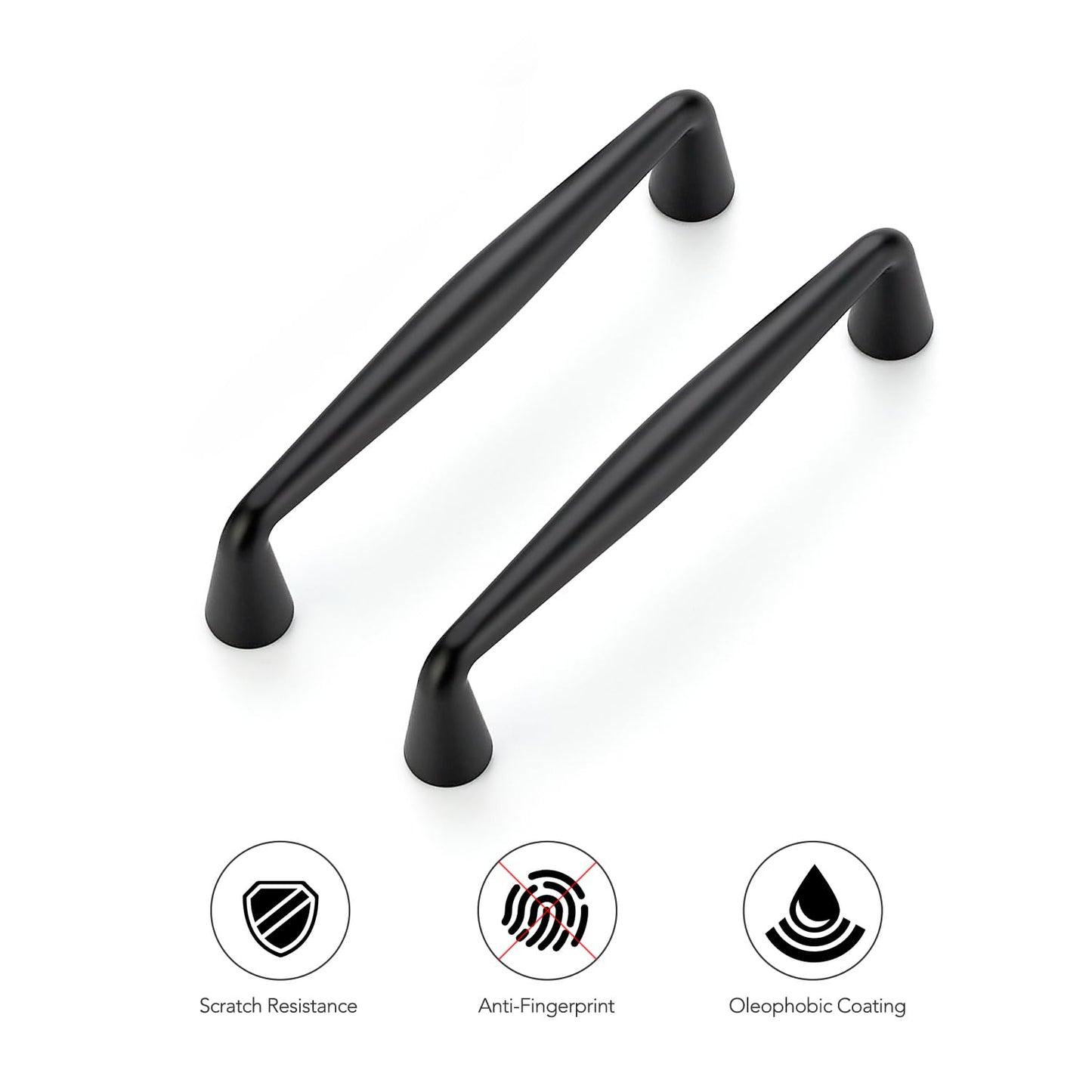 Ravinte Matte Black Cabinet Handles Solid Handles, Zinc Alloy Pull Feel, Modern style, Drawer Pulls, Easy Installation, Screws Included, For Cupboards, Dressers, Cabinets