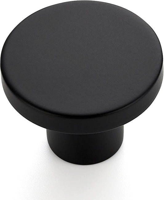 Ravinte 10 Pack Cabinet Knobs Black Kitchen Cabinet Knobs Round Dresser Drawer Knobs Matte Black Drawer Pulls Closet Door Knobs 1-1/5 Inch