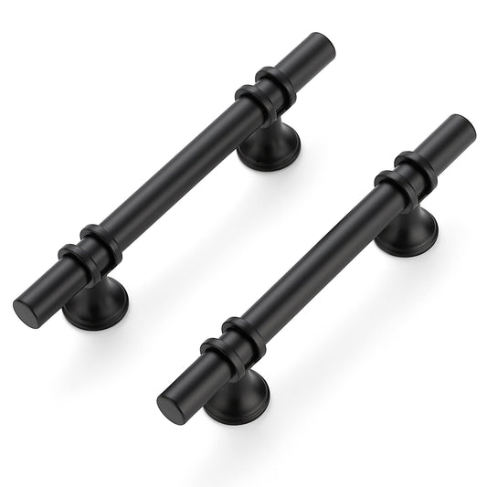 Ravinte  Cabinet Pulls Kitchen Cupboard Handles with Round Base Matte Black Drawer Pulls Cabinet Handles