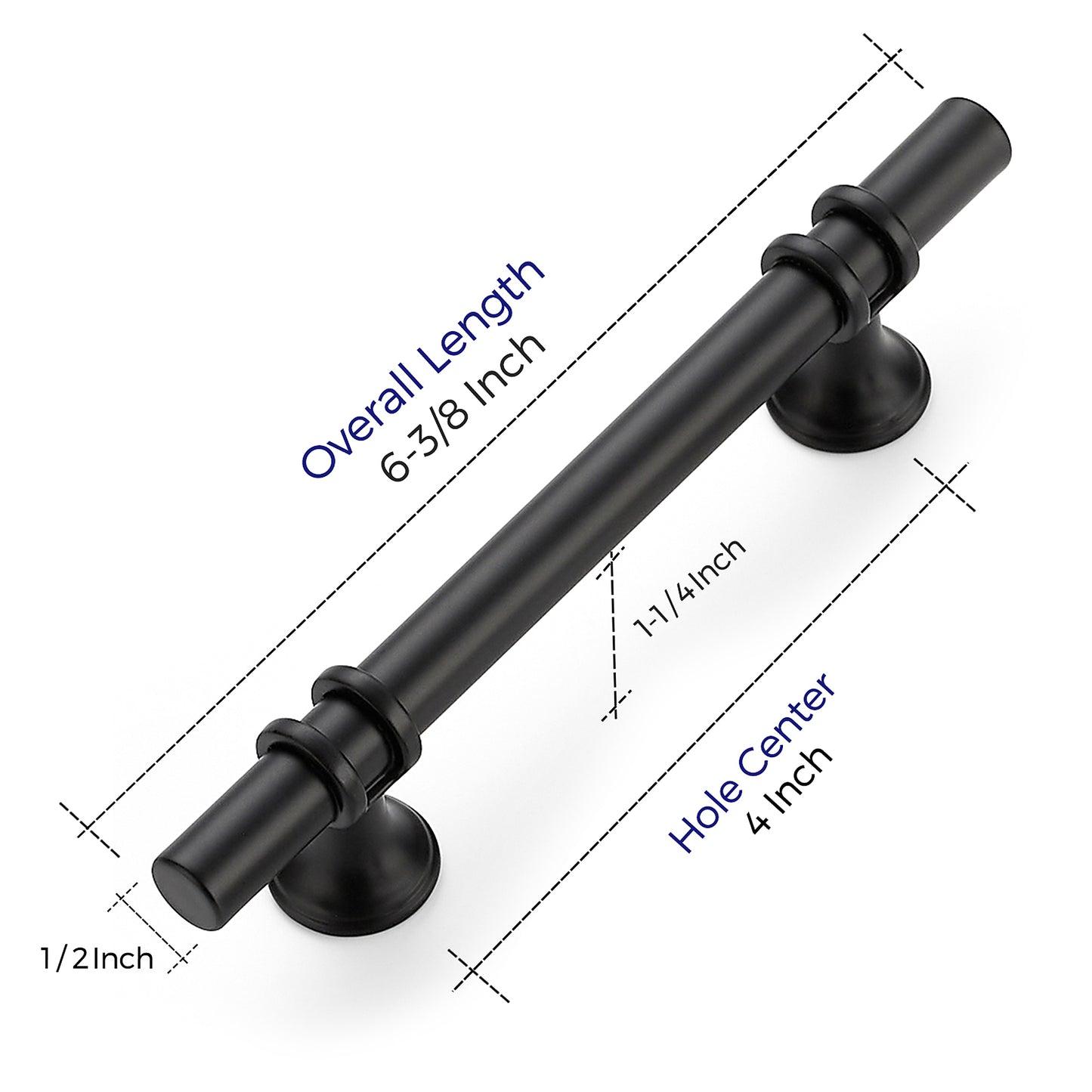 Ravinte  Cabinet Pulls Kitchen Cupboard Handles with Round Base Matte Black Drawer Pulls Cabinet Handles