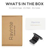 Ravinte 3/8" Inset Matte Black & Sastin Nickel Cabinet Hinge,Self Closing Hinges for Kitchen/Bathroom/Furniture Cabinets & Doors,Decorative Cabinet Hardware Kitchen Cabinet Hinges with Door Bumpers