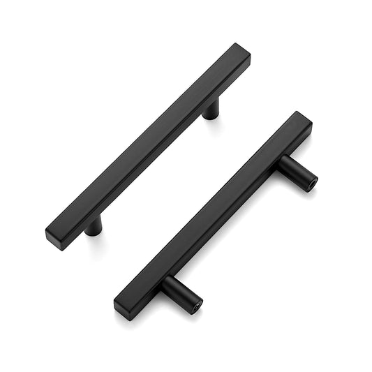 Ravinte 6'' Square Cabinet Pulls Matte Black Stainless Steel Kitchen Drawer Pulls Cabinet Handles 6”Length, 3-3/4” Hole Center…