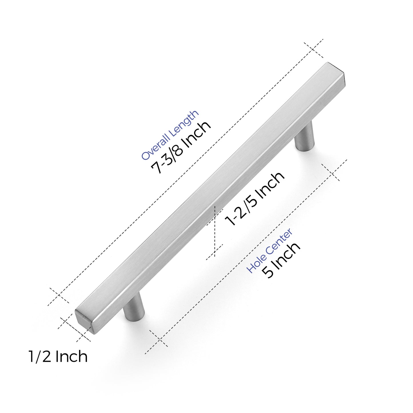 Ravinte 7.38'' Square Cabinet Pulls Matte Black Stainless Steel Kitchen Drawer Pulls Cabinet Handles 7-3/8”Length,5” Hole Center…