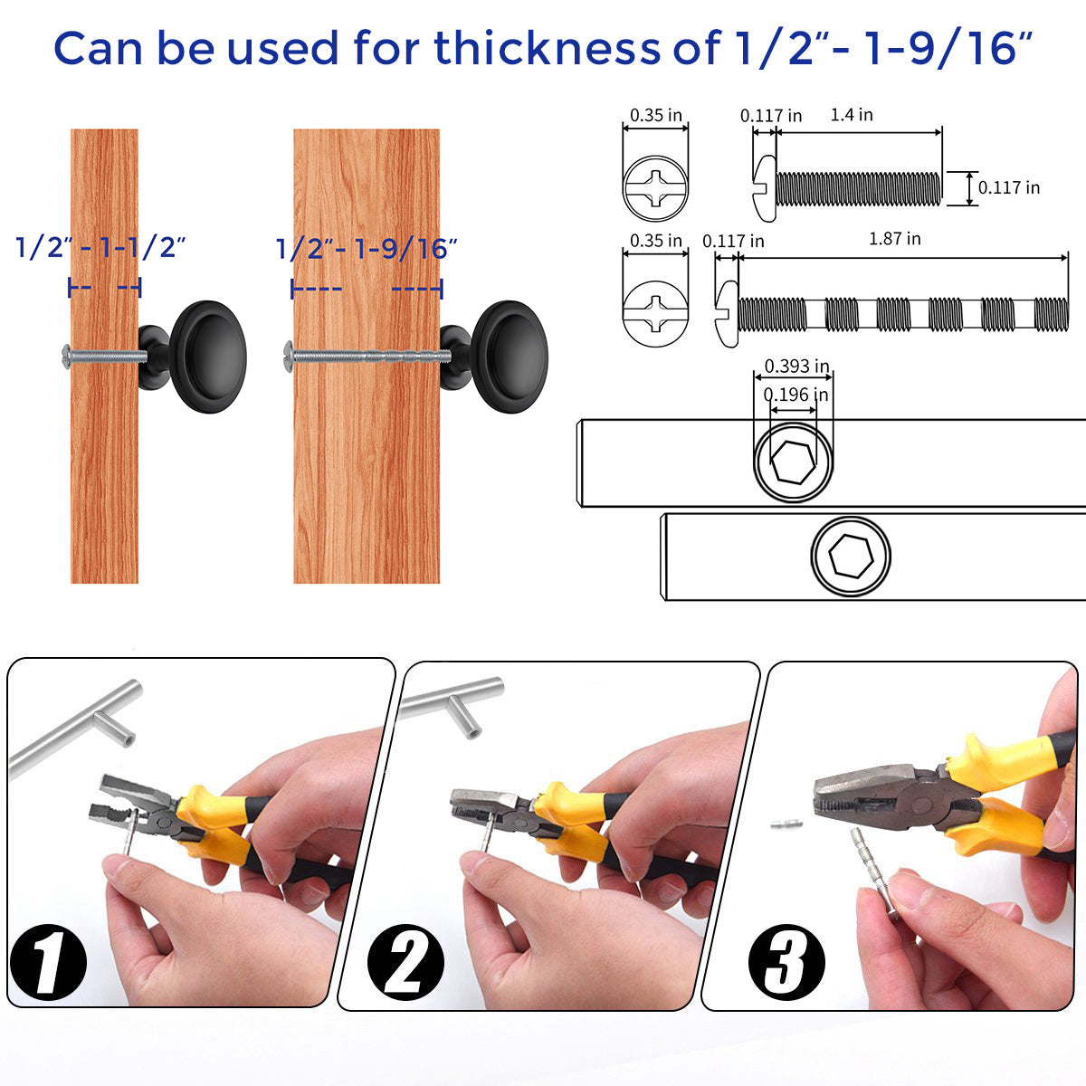 Ravinte 10 Pack 1-1/4 inch Kitchen Cabinet Knobs Drawer Knobs Dresser Knobs Matte Black Zinc Knobs Drawer Pulls Door Knobs Dresser Drawer Handles Knobs for Dresser Drawers