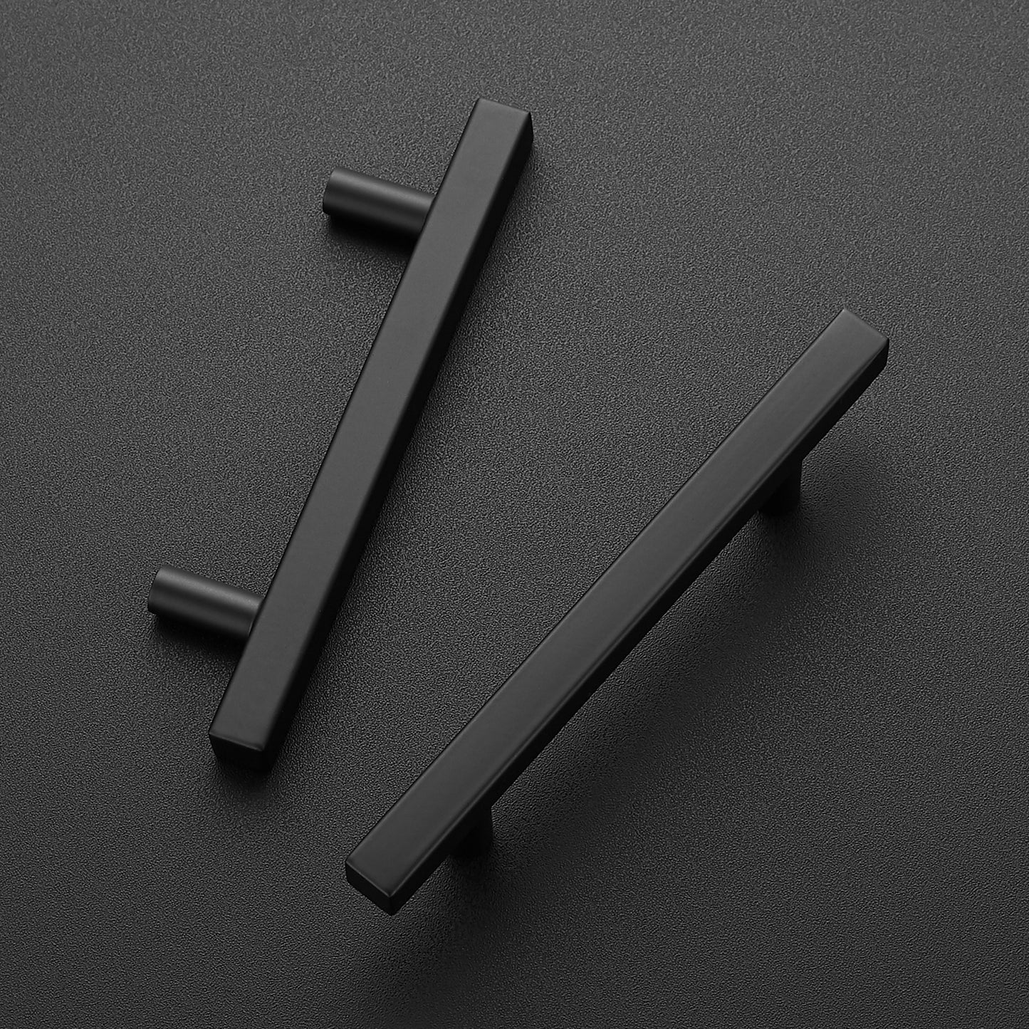 Ravinte 6'' Square Cabinet Pulls Matte Black Stainless Steel Kitchen Drawer Pulls Cabinet Handles 6”Length, 3-3/4” Hole Center…