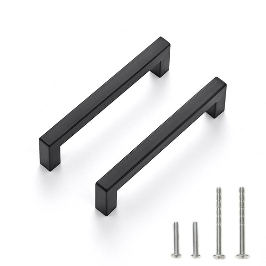 Ravinte 25 Pack 5 Inch Kitchen Square Cabinet Handles Matte Black Cabinet Pulls Black Drawer Pulls Kitchen Cabinet Hardware Kitchen Handles for Cabinets Cupboard Handles Drawer Handles