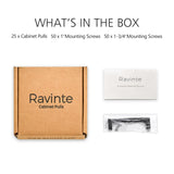 Ravinte 25 Pack 5 Inch Kitchen Square Cabinet Handles Matte Black Cabinet Pulls Black Drawer Pulls Kitchen Cabinet Hardware Kitchen Handles for Cabinets Cupboard Handles Drawer Handles
