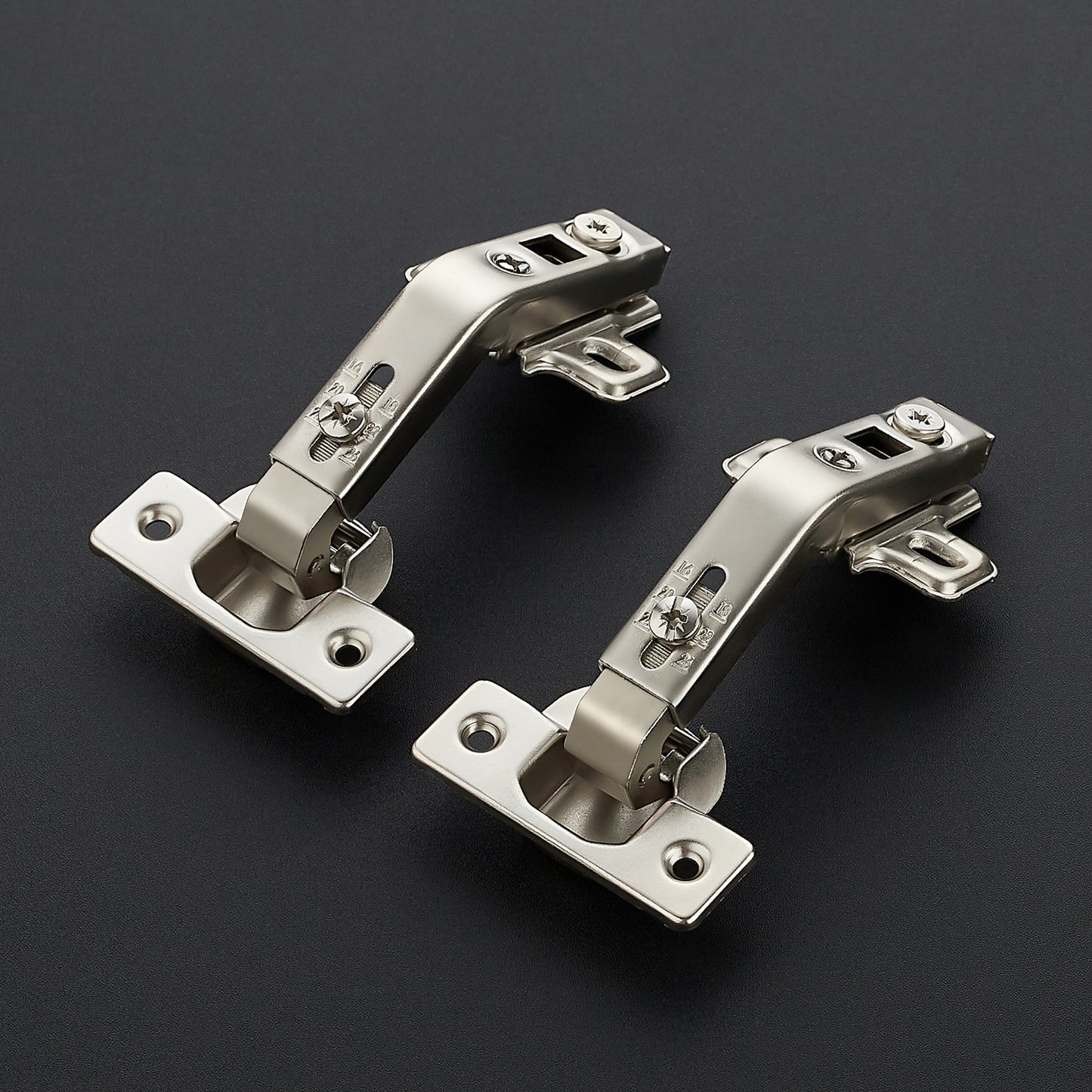 Hydraulic Adjustable Kitchen Cabinet Hinges Compatible with Lazy Susan Corner Kitchen Cabinets, Full Overlay Face Frame Concealed Kitchen Hidden Corner Cabinet Hardware for Folded Door and Cupboard