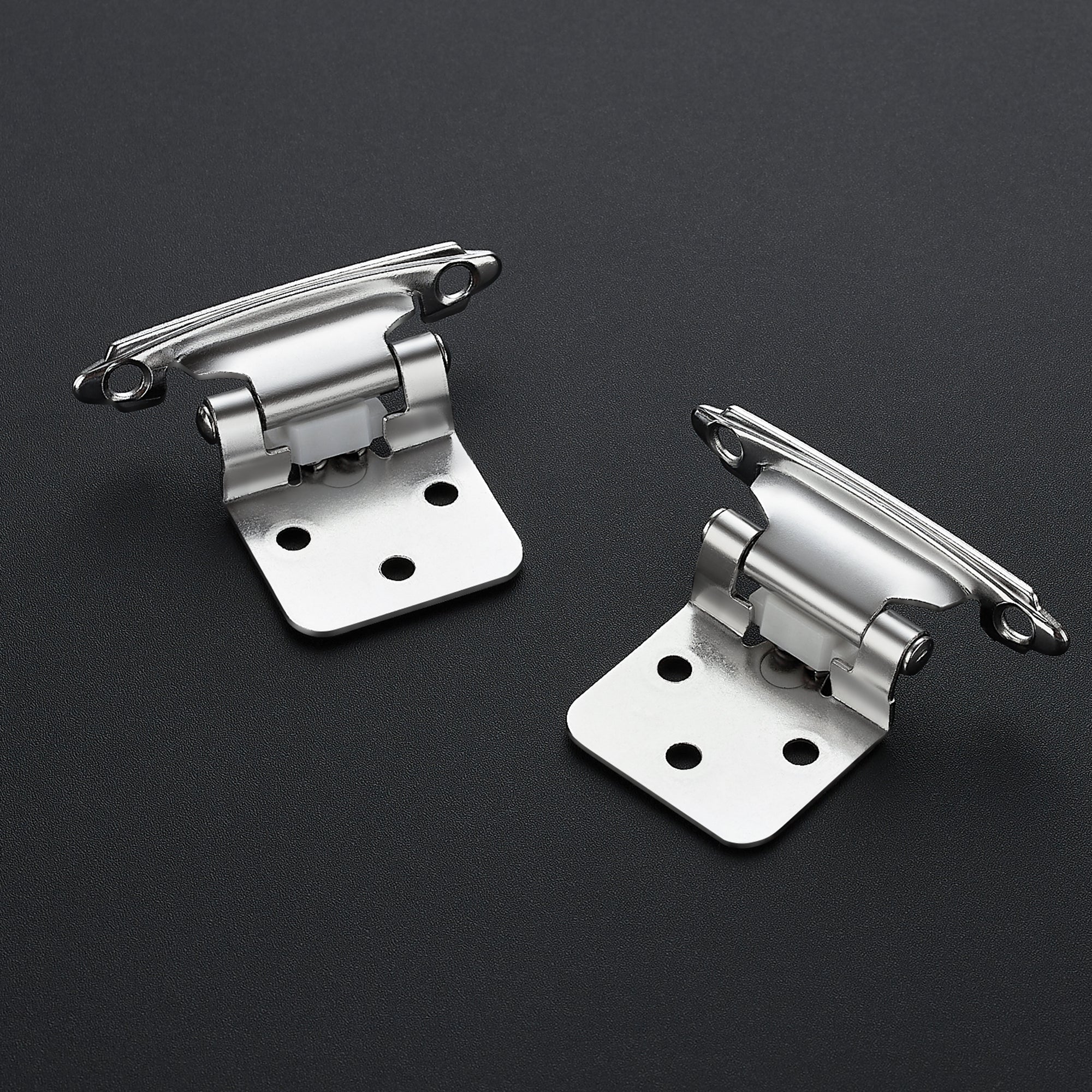 Ravinte 1/2 inch Overlay Cabinet Hinges Polished Chrome Semi-Concealed Cupboard Hinges Face Frame Mount Cabinet Door Hinges Kitchen Cabinet Hinges Self Closing Cabinet Hinges