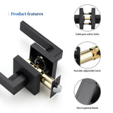 Ravinte  Heavy Duty Door Lever Door Lock Square Lever Door Handles Right Left Handing Lever Set Matte Black Finish Passage Door Levers Dummy Door Lever Set Interior Keyless Non-Locking Levers