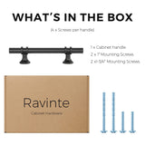Ravinte  Cabinet Pulls Kitchen Cupboard Handles with Round Base Matte Black Drawer Pulls Cabinet Handles