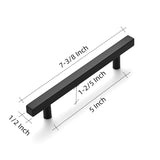 Ravinte 7.38'' Square Cabinet Pulls Matte Black Stainless Steel Kitchen Drawer Pulls Cabinet Handles 7-3/8”Length,5” Hole Center…