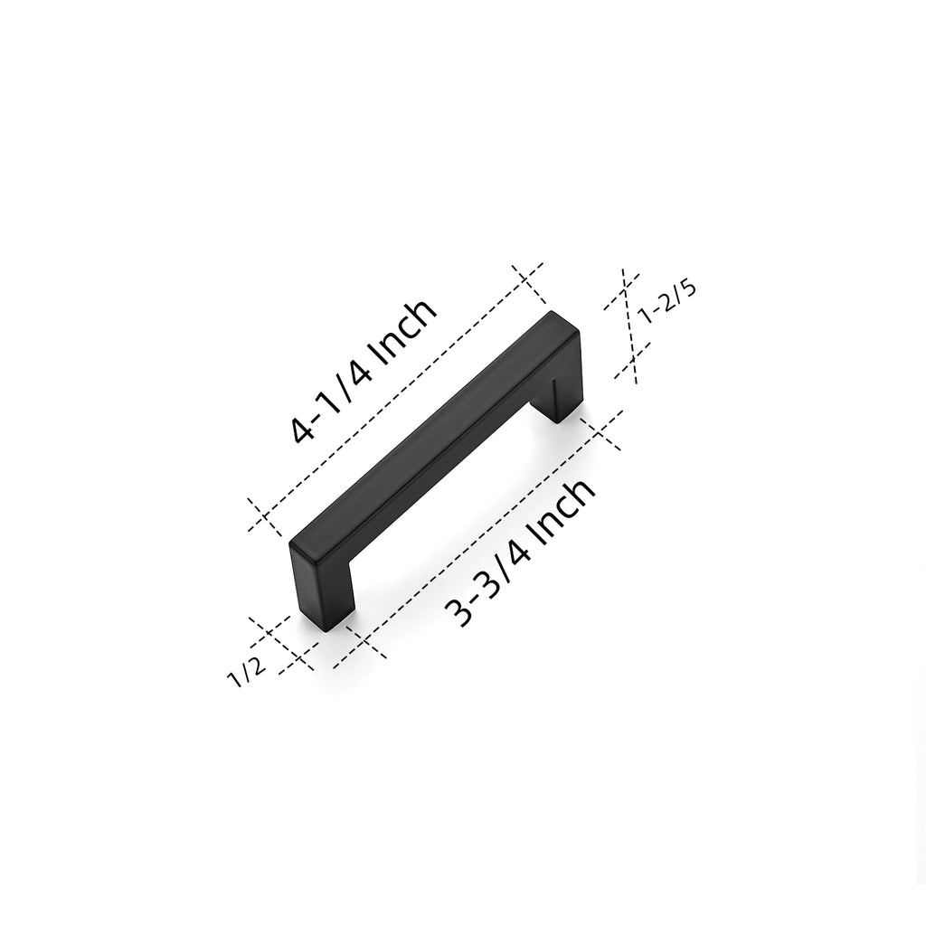 Ravinte Kitchen Square Handles Matte Black Pulls Black