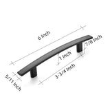 Ravinte 6'' Curved Cabinet Pulls Matte Black Kitchen Drawer Pulls Arch Cabinet Handles 6”Length, 3.75” Hole Center