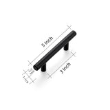 10 Pack |5'' Cabinet Pulls Matte Black Stainless Steel Kitchen Cupboard Handles Cabinet Handles 5”Length, 3” Hole Center 10-Pack
