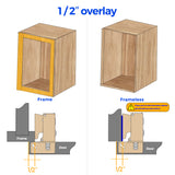 Ravinte Short Arm Cabinet Hinges for 1/2 and 5/8 Inch Overlay Kitchen Cabinet Door 105 Degree Opening Angle Soft Close Concealed Kitchen Cabinet Door Hinges for Face Frame Overlay Cabinet Including Mounting Screws