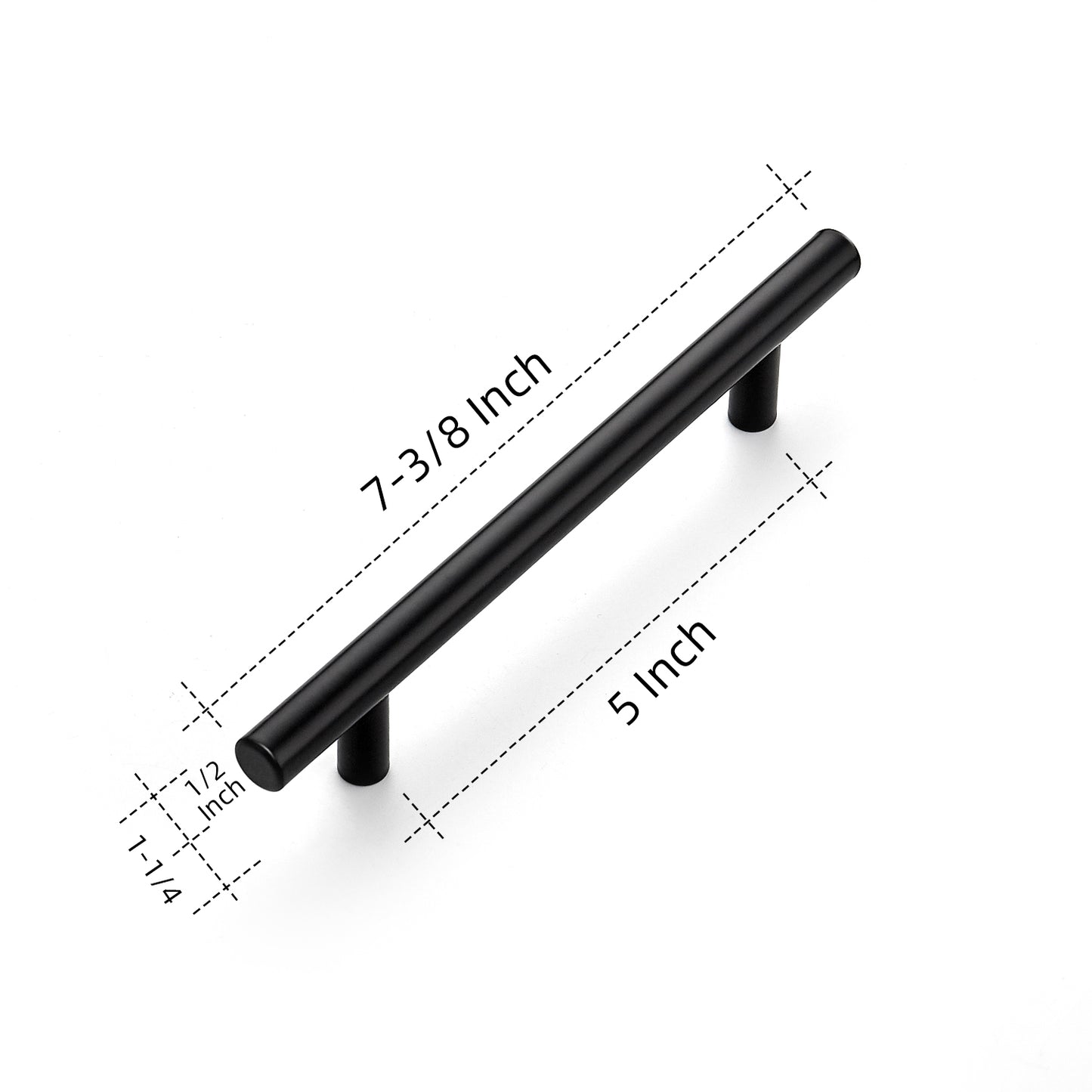 30 Pack 7.38'' Cabinet Pulls Matte Black Stainless Steel Kitchen Cupboard Handles Cabinet Handles 7.38'' Length, 5'' Hole Center