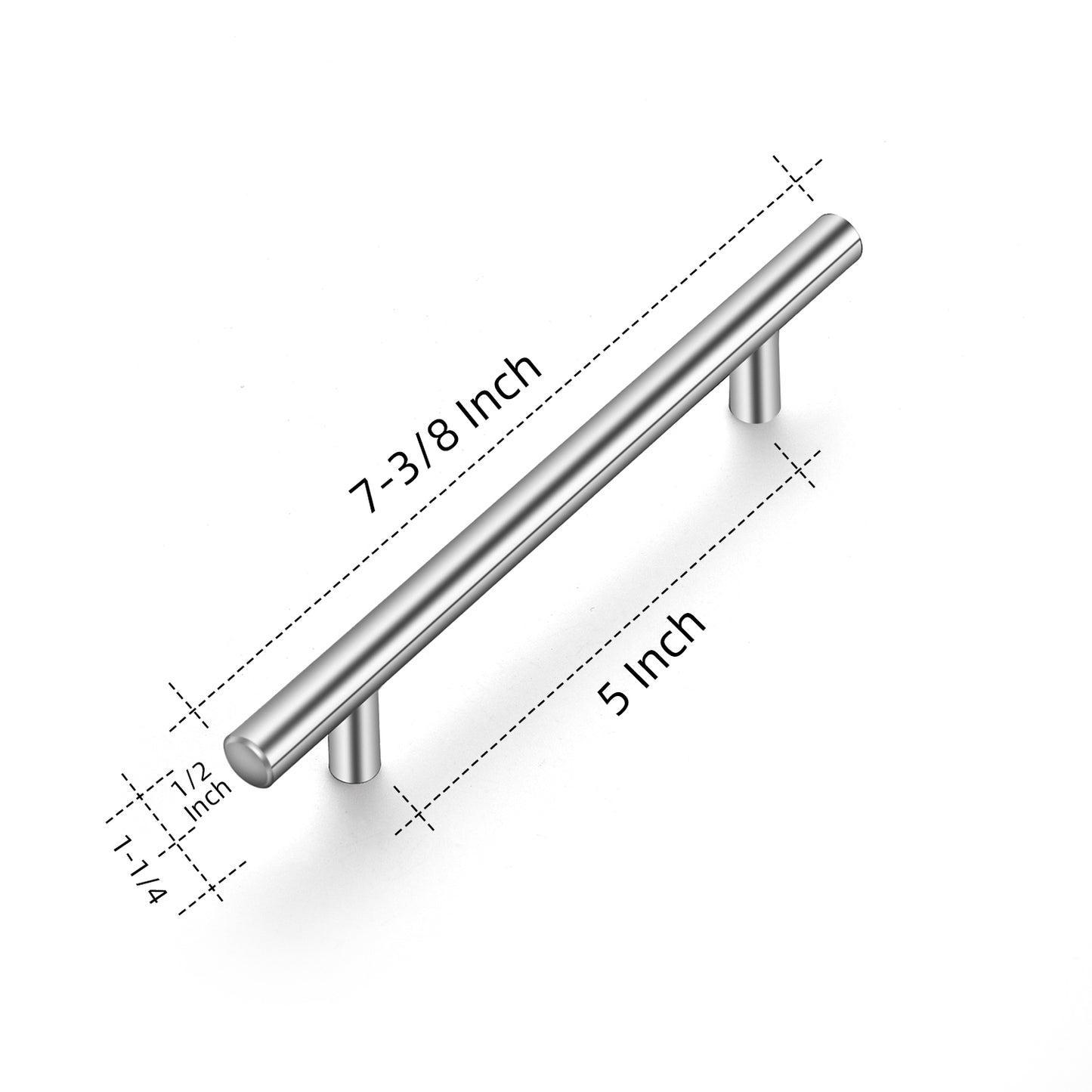 30 Pack 7.38 inch Cabinet Pulls Brushed Nickel Stainless Steel Kitchen Cupboard Handles Cabinet Handles, 5 inch Hole Center