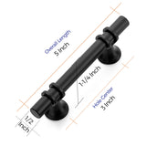 Ravinte  Cabinet Pulls Kitchen Cupboard Handles with Round Base Matte Black Drawer Pulls Cabinet Handles