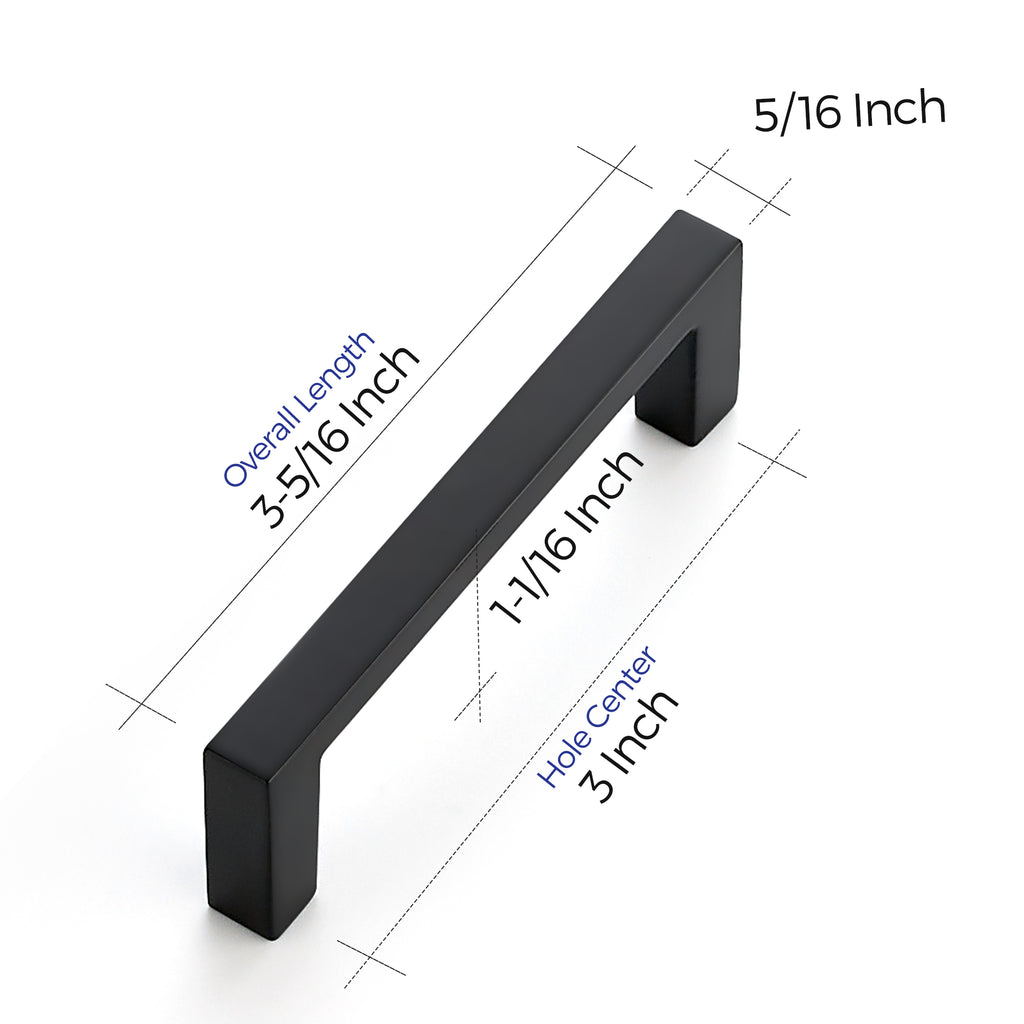 Ravinte Matte Black Cabinet Pulls Slim Kitchen Cabinet Handles Drawer