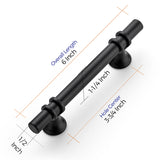 Ravinte  Cabinet Pulls Kitchen Cupboard Handles with Round Base Matte Black Drawer Pulls Cabinet Handles