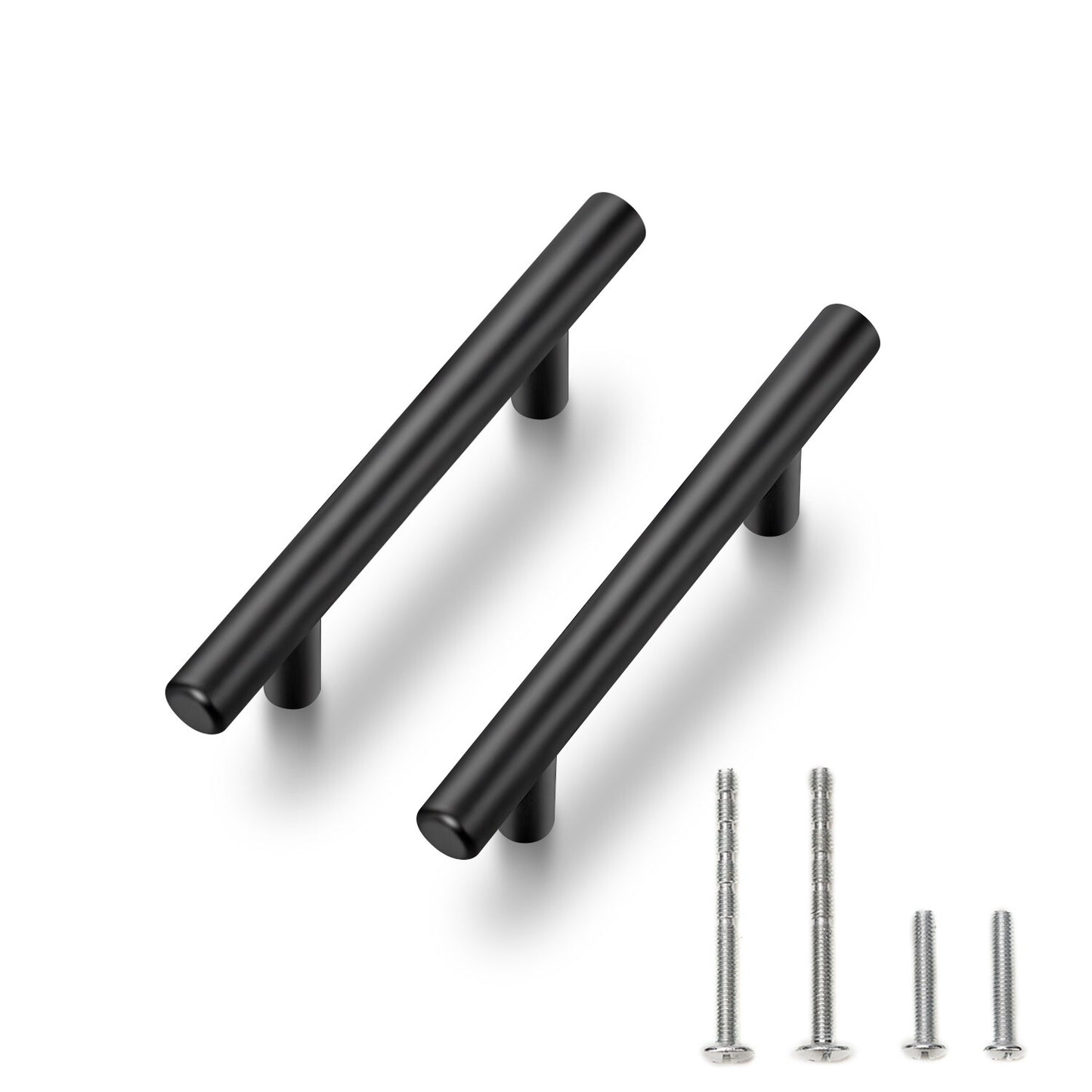 30 Pack 6 inch Cabinet Pulls Matte Black Stainless Steel Kitchen Drawer Pulls Cupboard Handles Cabinet Handles 3.75” Hole Center