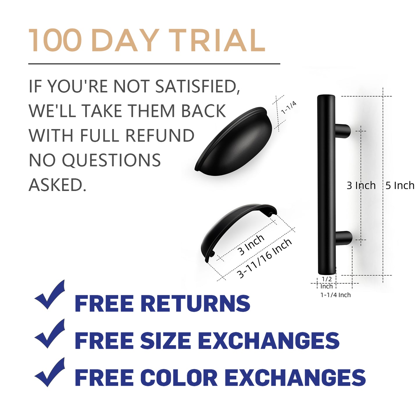 Ravinte 25Pcs Handles+10Pcs Cup Pulls Kitchen Cabinet Handles Matte Black Cabinet Pulls Black Drawer Pulls Kitchen Cabinet Hardware Kitchen Handles for Cabinets Cupboard Handles Drawer Handles