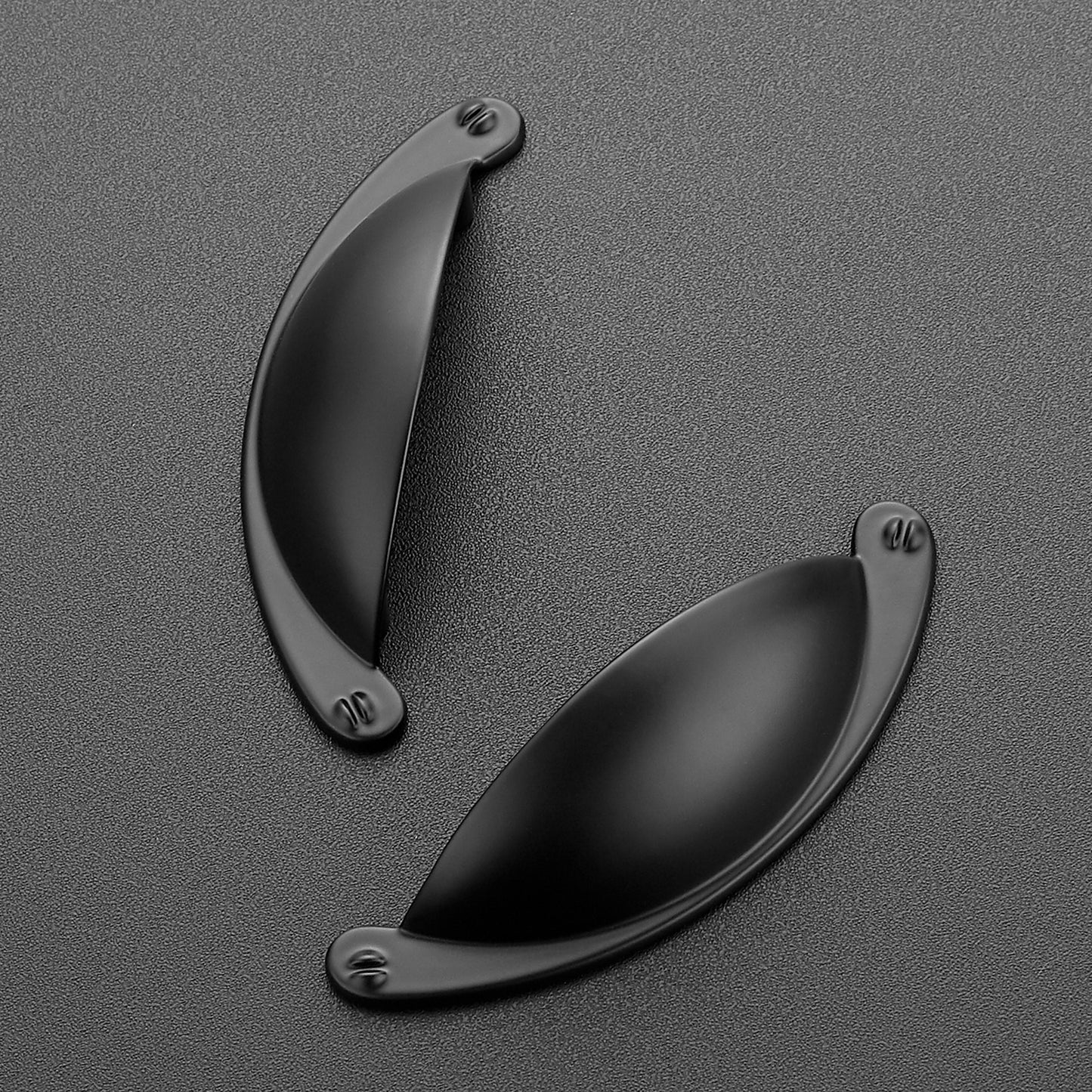 Ravinte 2.5" Drawer Pulls Flat Black Cabinet Cup Pulls Kitchen Hardware Cabinet Handles Drawer Handles Knobs 2-1/2 Inch Hole Center
