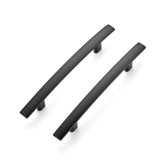 Ravinte 6'' Curved Cabinet Pulls Matte Black Kitchen Drawer Pulls Arch Cabinet Handles 6”Length, 3.75” Hole Center