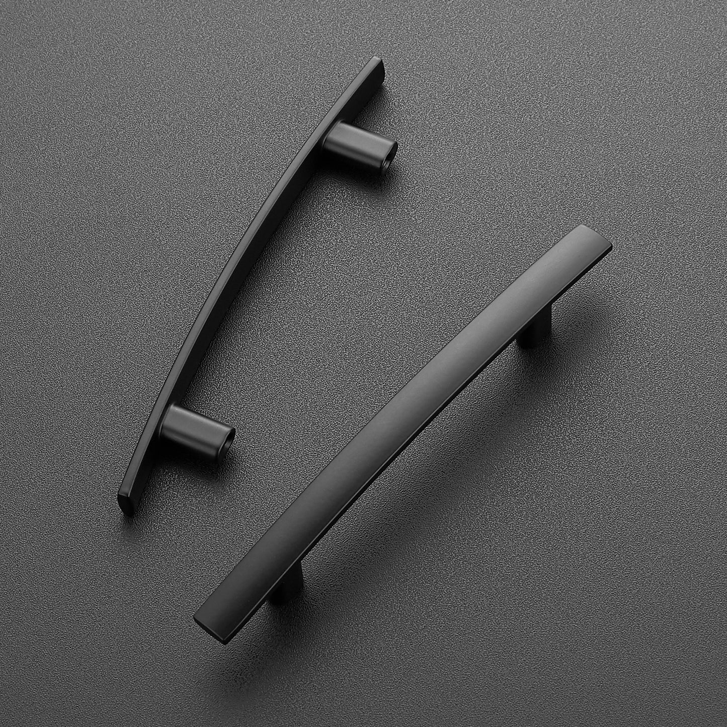 Ravinte 6'' Curved Cabinet Pulls Matte Black Kitchen Drawer Pulls Arch Cabinet Handles 6”Length, 3.75” Hole Center