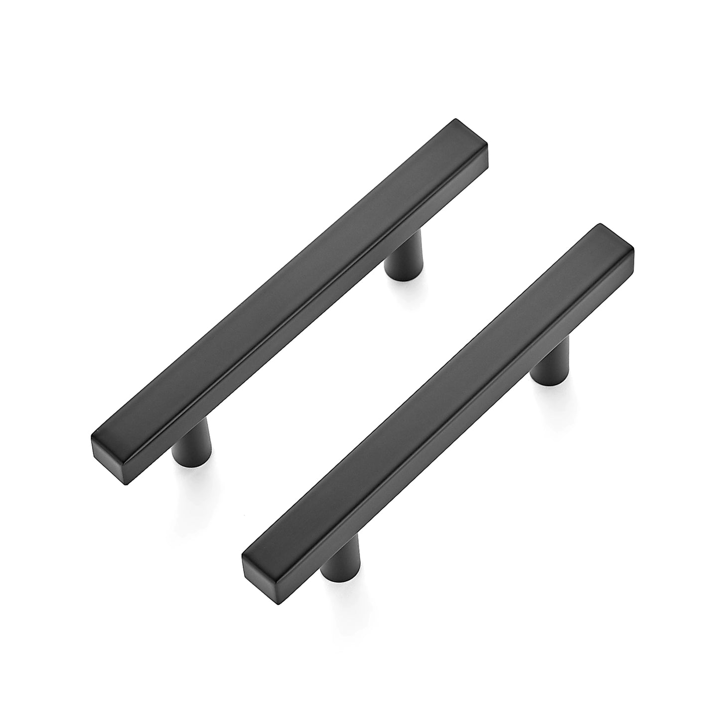Ravinte 5 inch Square Cabinet Pulls Matte Black Stainless Steel Kitchen Drawer Pulls Cabinet Handles 5”Length, 3” Hole Center