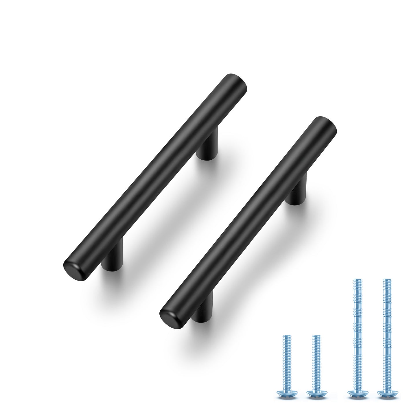 30 Pack 5'' Solid Kitchen Cabinet Handles Matte Black Cabinet Pulls Black Drawer Pulls Kitchen Cabinet Hardware Kitchen Handles for Cabinets Drawer Handles Black Cabinet Handles 3'' Hole Center