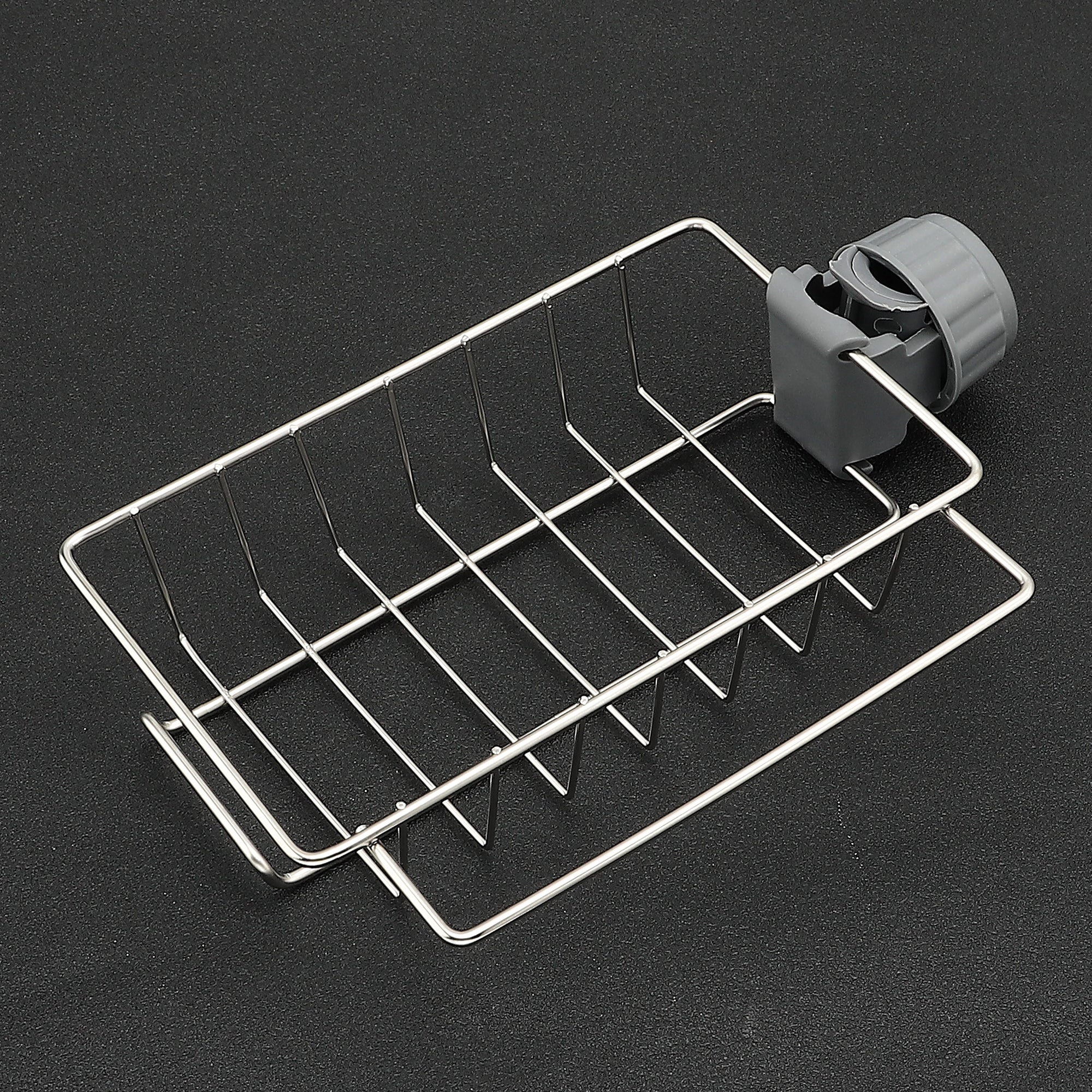Stainless Steel Auto Drain Tray Partition Sponge Holder Self
